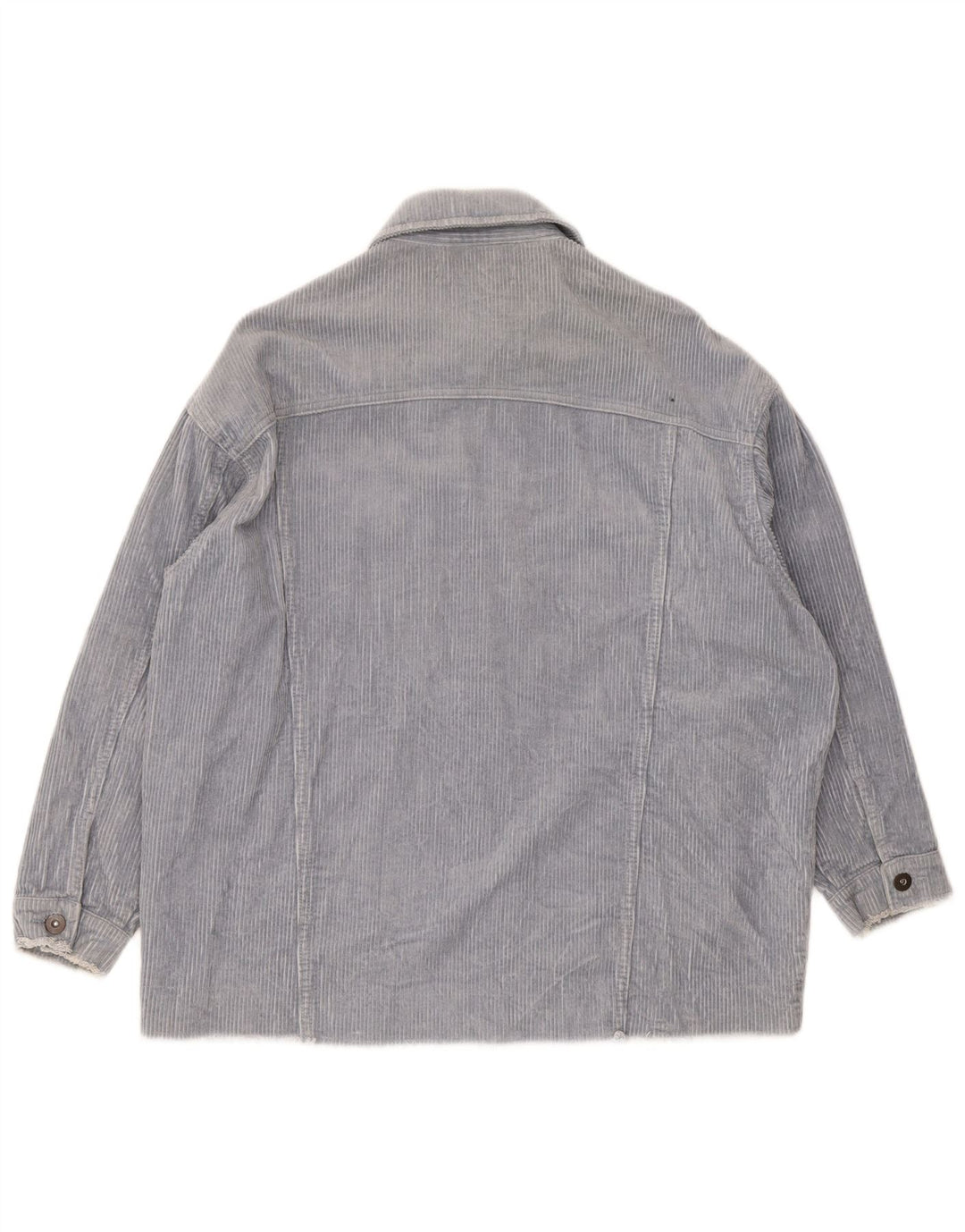 Zara Damen Übergroße Cordjacke UK 10 Small Blaue Baumwolle