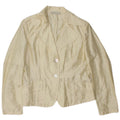 vintage Femme 2 Bouton Blazer Veste IT 44 Soie Jaune Moyenne
