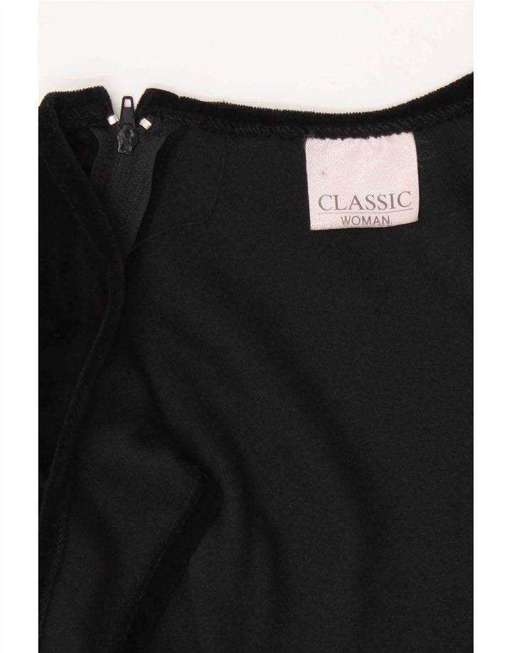 CLASSIC Womens Slim Fit Bodycon Dress UK 12 Medium Black