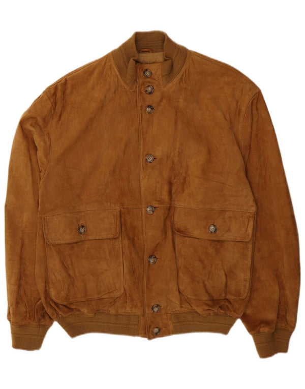 Vintage Herren Wildleder Bomberjacke UK 42 XL Braun