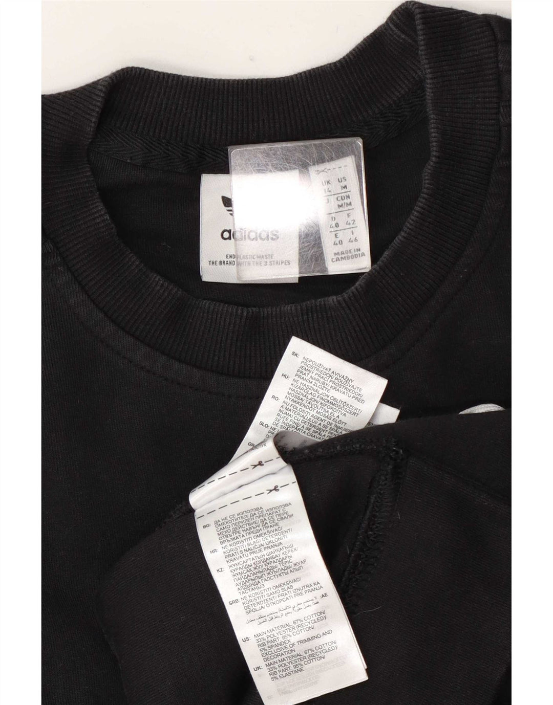 Adidas Womens Oversized Sweatshirt Jumper UK 14 Large Black Cotton