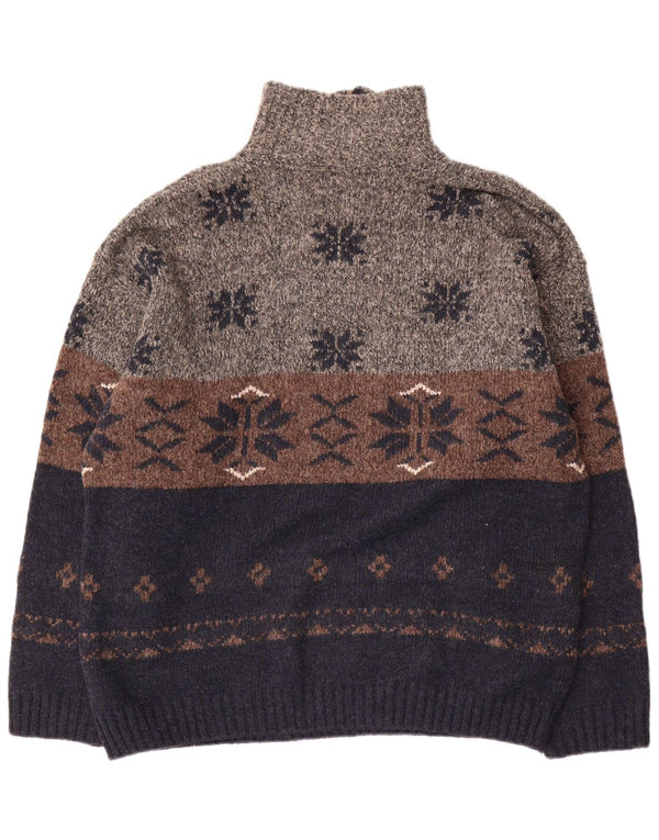 Angelo Litrico Maglione da uomo con zip e collo XL Blu navy Fair Isle acrilico