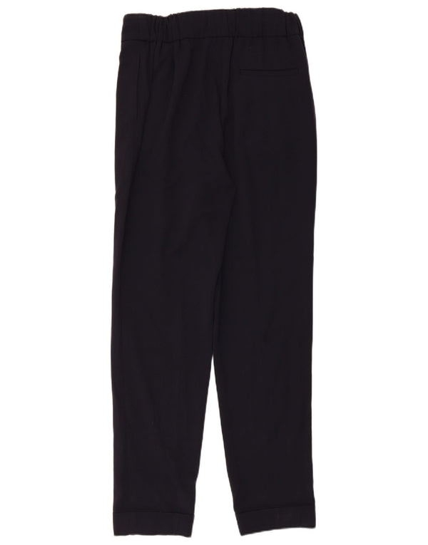 Marks & Spencer Womens Casual Trousers UK 10 Small W30 L30 Navy Blue