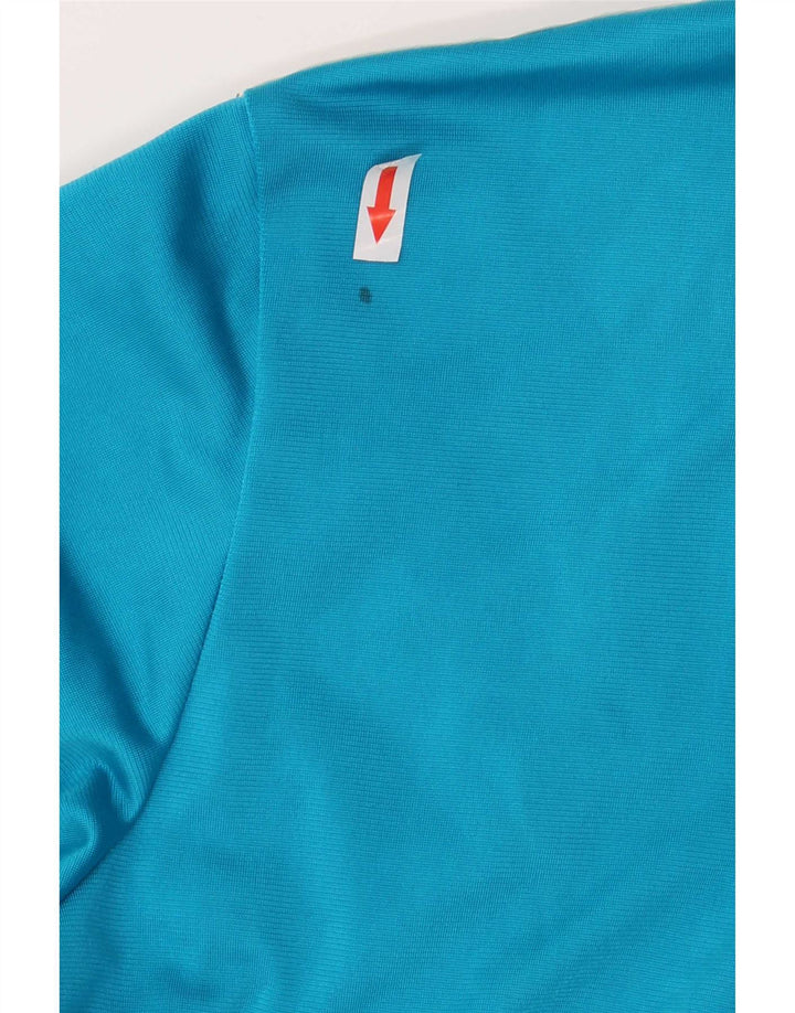 Adidas Boys Tracksuit Top Jacket 13-14 Years Blue Colourblock Polyester