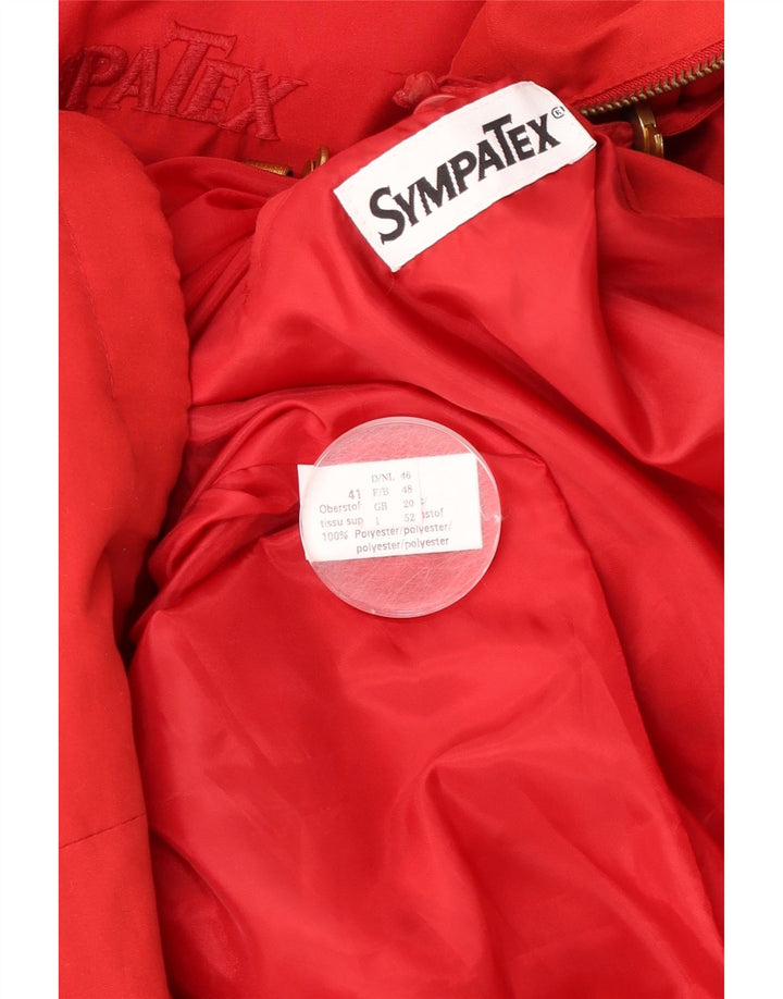 Sympatex Womens Hooded Oversized Windbreaker Coat UK 20 2XL Red Polyester