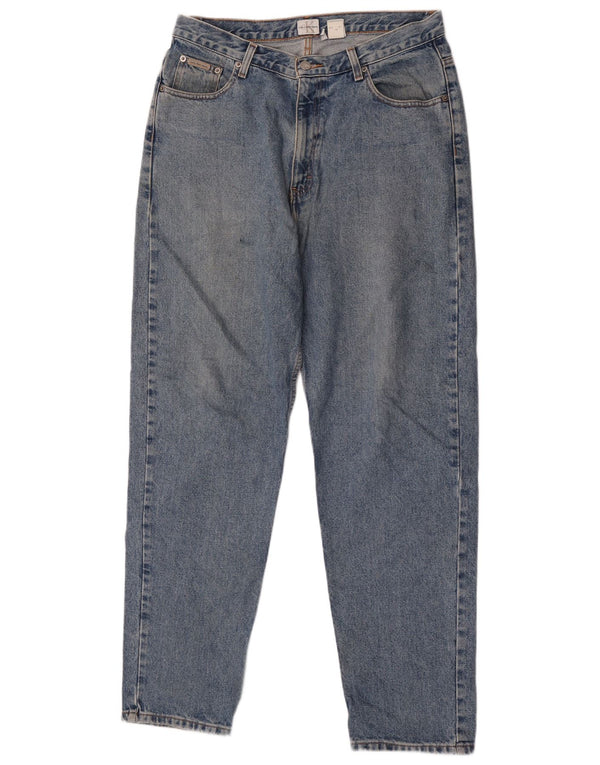 Jeans affusolati da uomo Calvin Klein W34 L32 cotone blu
