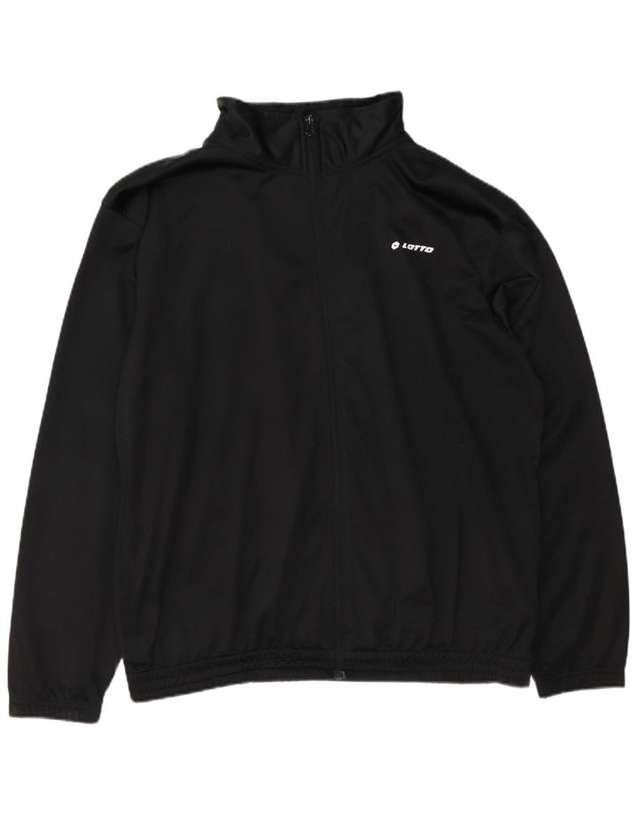 LOTTO Mens Tracksuit Top Jacket 2XL Black Polyester