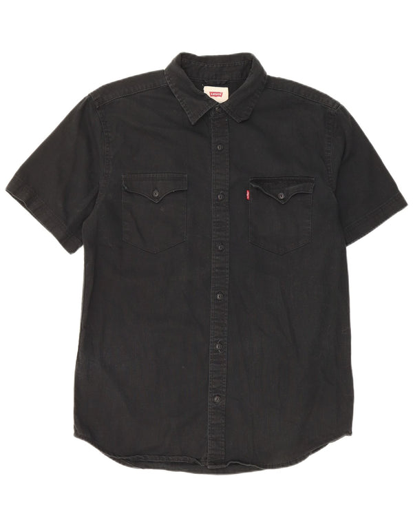 Camisa Levi's Hombre Manga Corta Small Algodón Negro