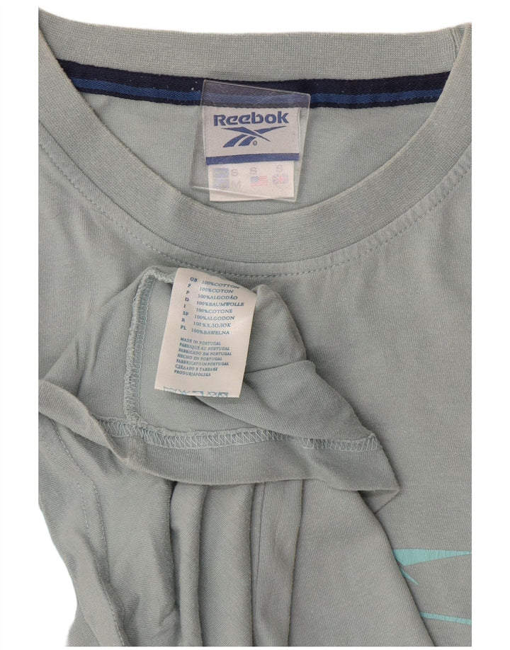 REEBOK Mens Graphic T-Shirt Top Small Blue Cotton