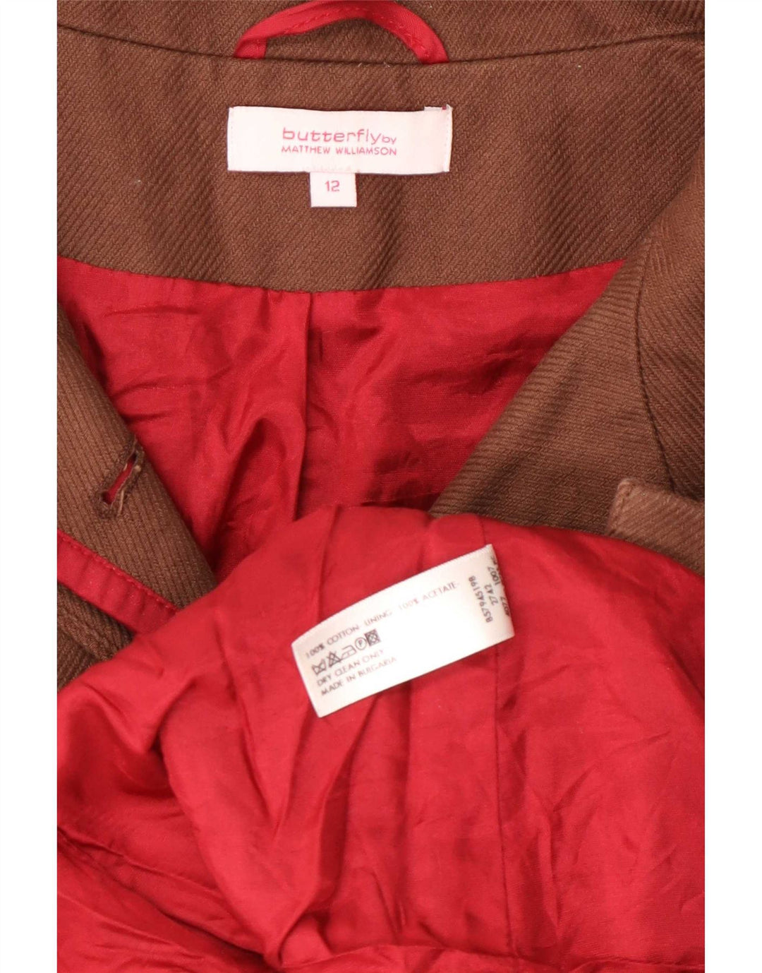 Jachetă Blazer pentru femei Mathew Williamson UK 12, bumbac maro mediu