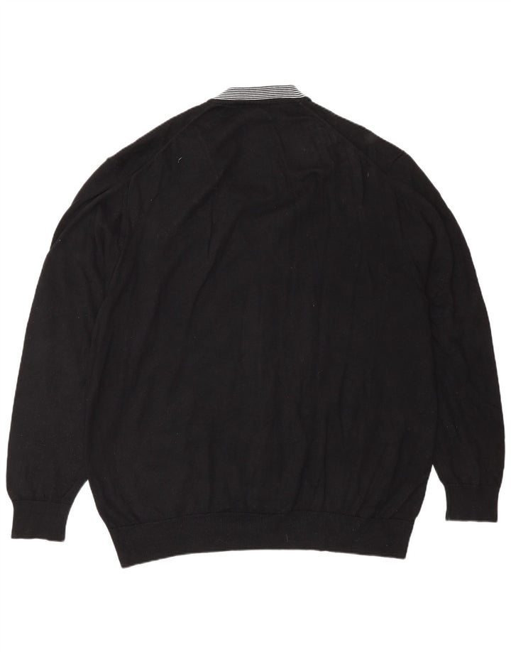 Lacoste Mens Cardigan Sweater Size 8 2XL Black Cotton