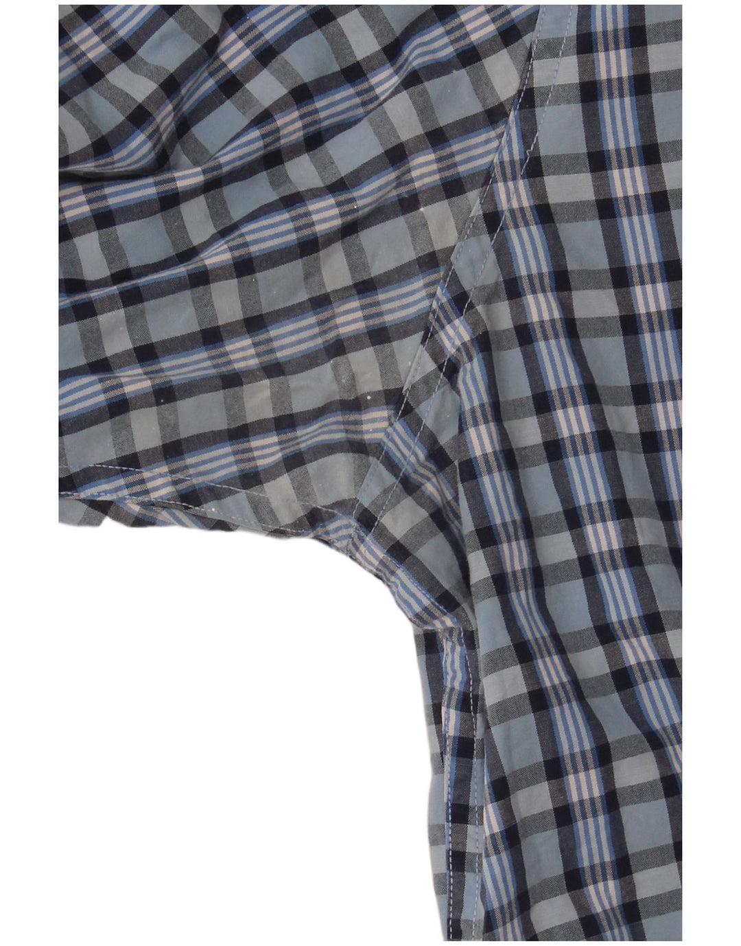 Nautica Mens Short Sleeve Shirt 2XL Blue Check Cotton