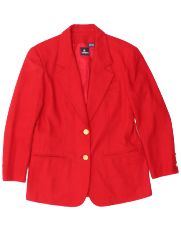 Vintage Damen 2-Knopf-Blazerjacke US 4 Kleine rote Wolle