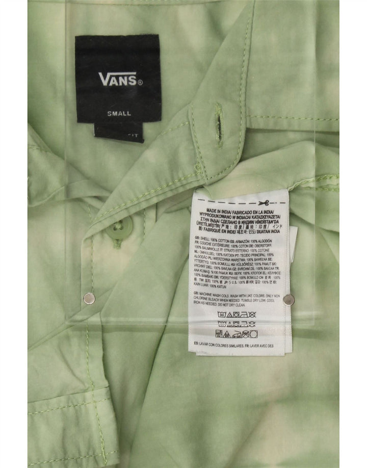 VANS Mens Short Sleeve Shirt Small Green Tie Dye Cotton Vintage Vans and Second-Hand Vans from Messina Hembry 