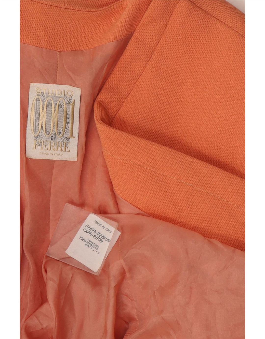 Giacca blazer da donna a 1 bottone Ferre UK 14 grande arancione