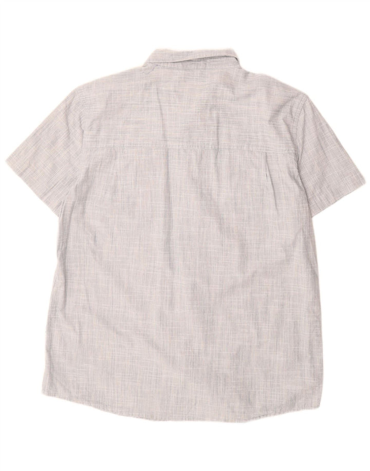 Mountain Warehouse Mens Short Sleeve Shirt XL Blue Cotton