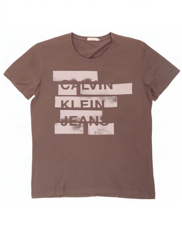 Męska koszulka graficzna Calvin Klein Jeans Top XL, szara