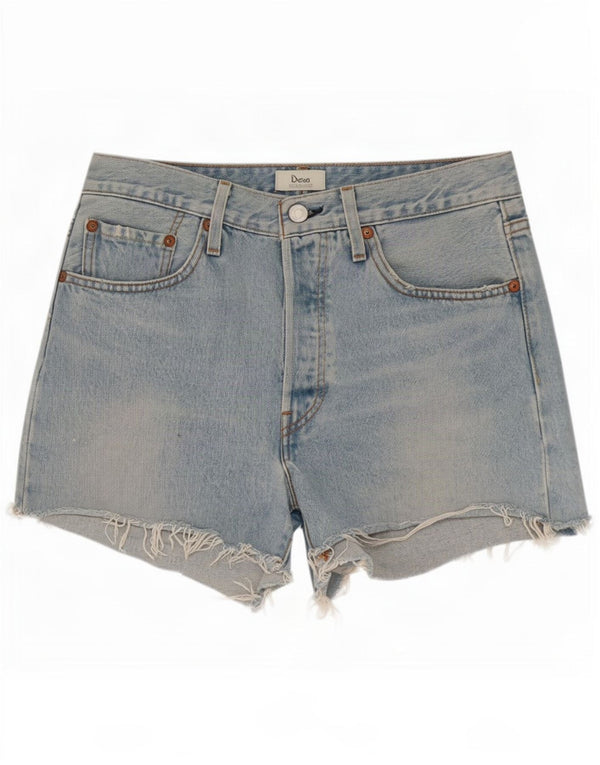 Levi's Damen 501 High Waist Distressed Denim Shorts W26 Small Blaue Baumwolle