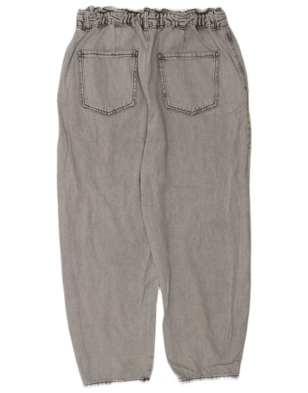 Zara Damen-Jeans, lockere Passform, hohe Taille, verkürzte Jeans, EU 44, XL, W34, L25, Grau