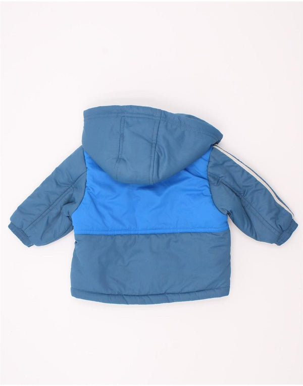 Adidas Chaqueta acolchada con capucha para bebé niño, 3-6 meses, color azul