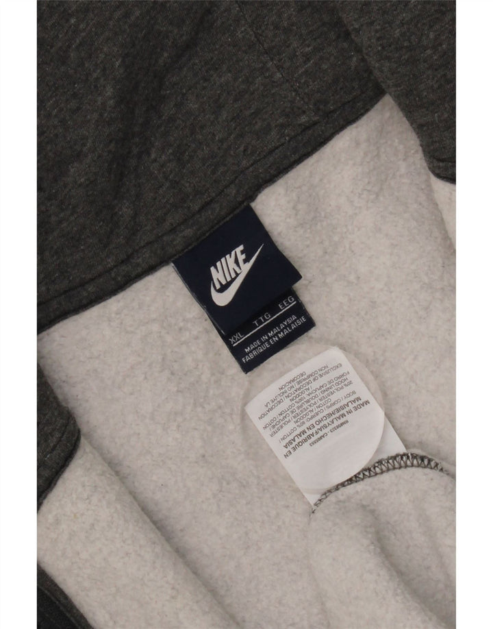 Nike Mens Zip Hoodie Sweater 2XL Grey Cotton
