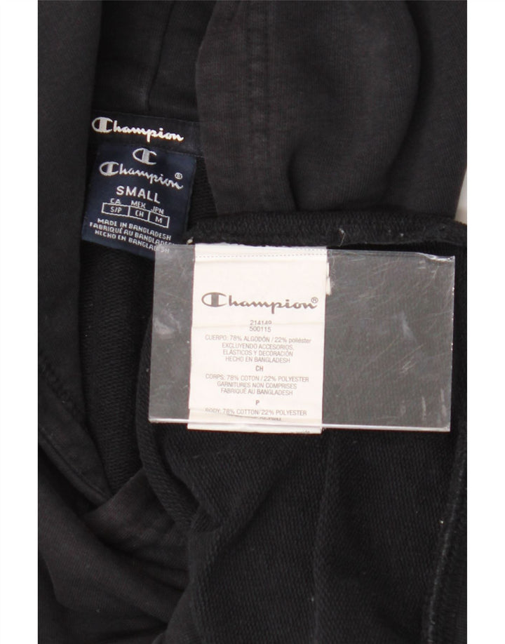 CHAMPION Mens Hoodie Jumper Small Black Cotton