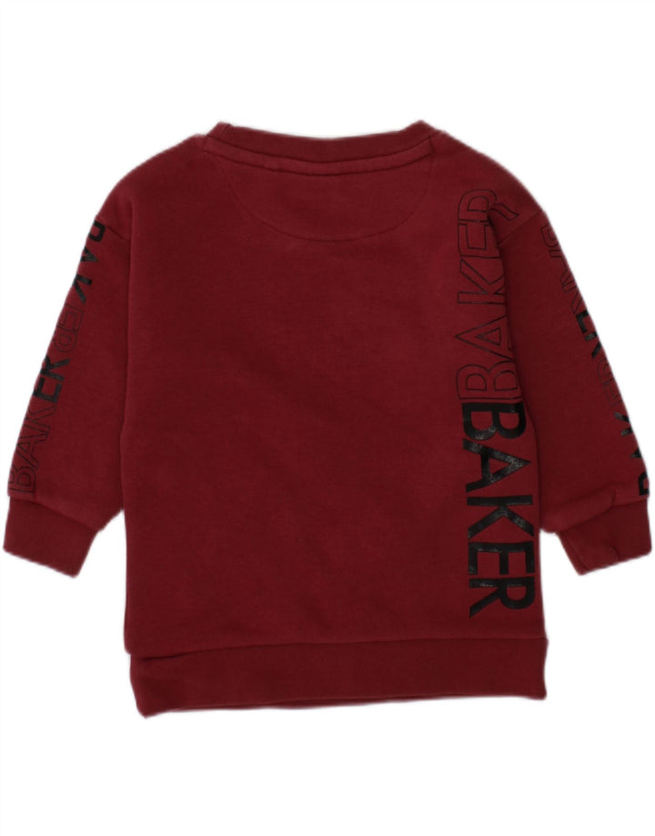TED BAKER Baby Boys Graphic Sweatshirt Jumper 12-18 Months Maroon Cotton Vintage Ted Baker and Second-Hand Ted Baker from Messina Hembry 