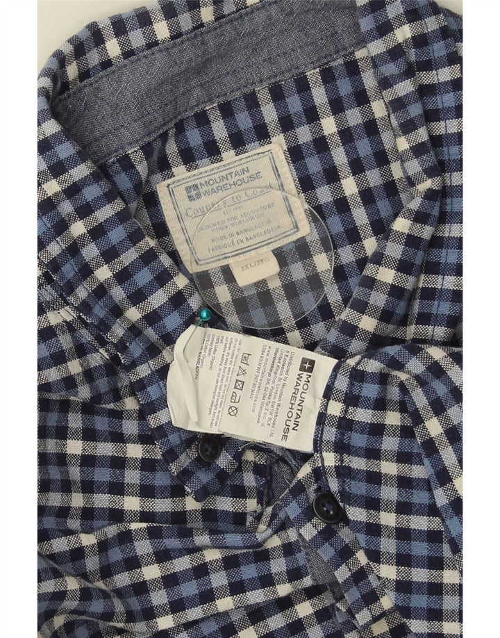 Mountain Warehouse Mens Flannel Shirt 3XL Navy Blue Gingham Cotton