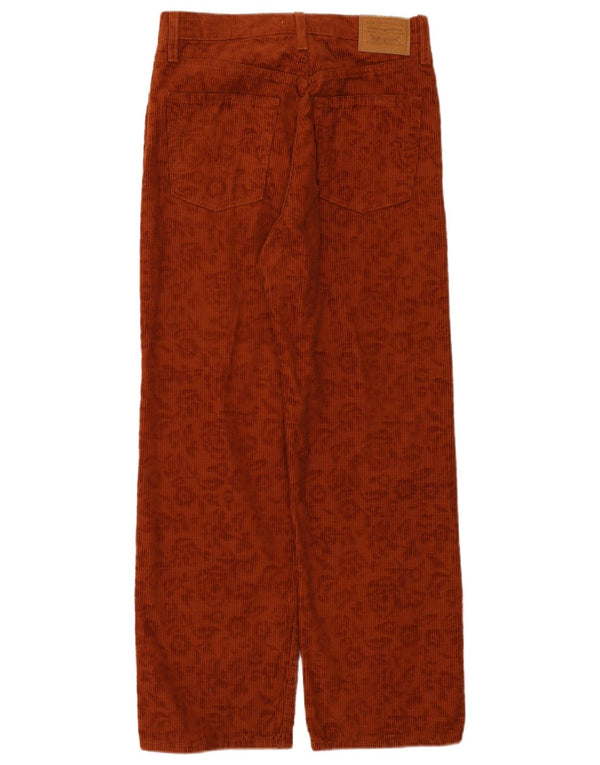 Levi's Womens Ribcage High Waist Corduroy Trousers W27 L27 Brown Floral