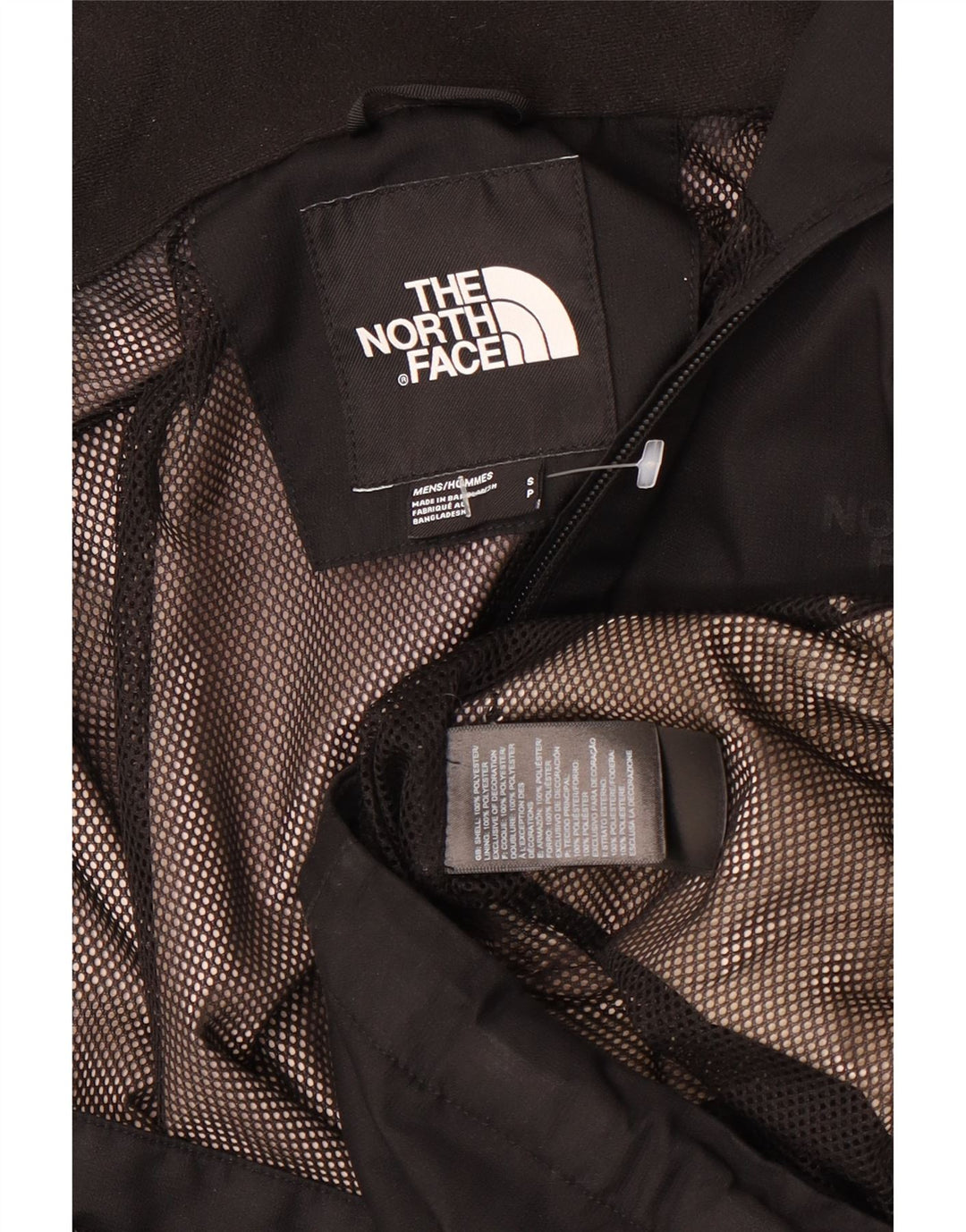 The North Face Mens Hooded Rain Jacket UK 36 Small Black Polyester
