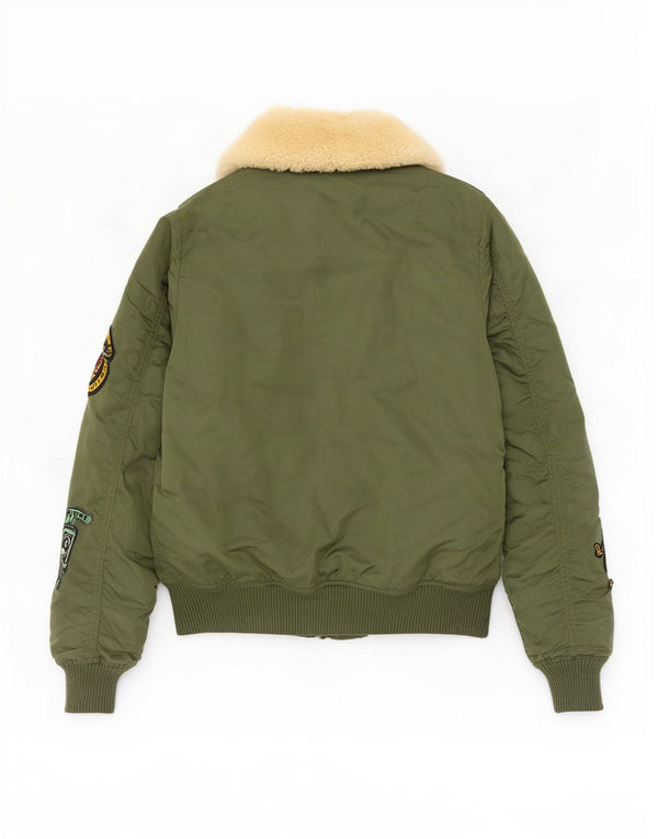 Giubbotto bomber grafico da donna Alpha Industries UK 6 XS nylon verde