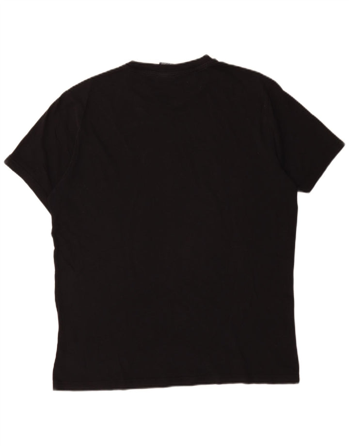 Champion Mens T-Shirt Top Large Black Cotton