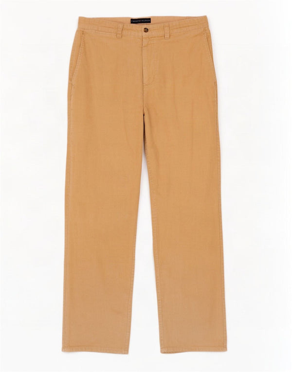 Tommy Hilfiger Pantalon droit en velours côtelé pour homme W34 L32 Coton beige