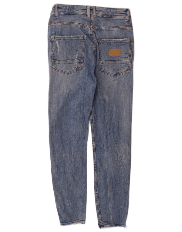 Zara Mens Distressed Slim Jeans EU 36 XS W29 L27 Blue Cotton