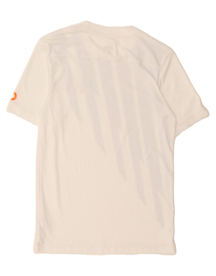 NIKE Mens Graphic T-Shirt Top Small White Striped Polyester Vintage Nike and Second-Hand Nike from Messina Hembry 