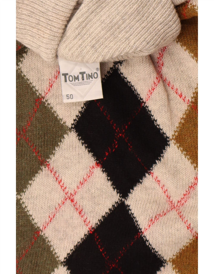 Pulover pentru bărbați Tom Tino cu gât rulat IT 50 Gri mediu Argyle/Diamond