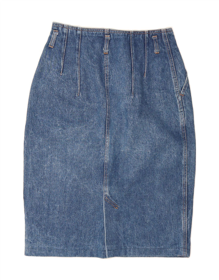 WIT BOY Womens Denim Skirt US 5 Medium W28  Blue Cotton Vintage Wit Boy and Second-Hand Wit Boy from Messina Hembry 