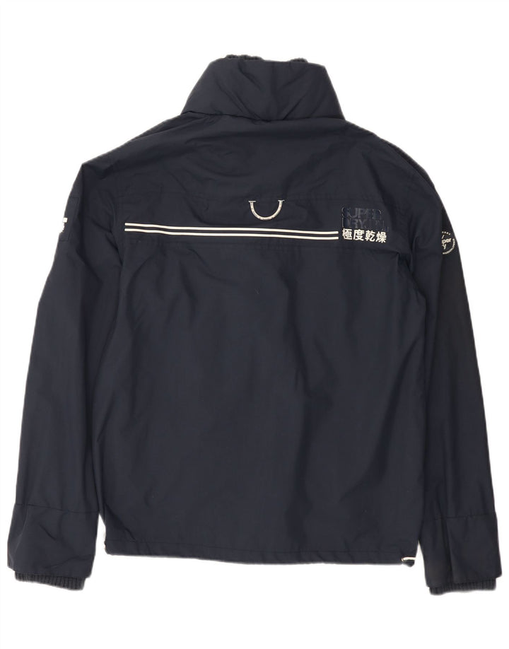 SUPERDRY Mens Graphic Windbreaker Jacket UK 38 Medium Navy Blue Nylon