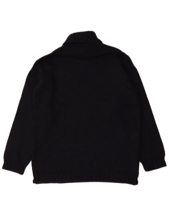 Marks & Spencer Mens Roll Neck Jumper Sweater Medium Navy Blue Wool
