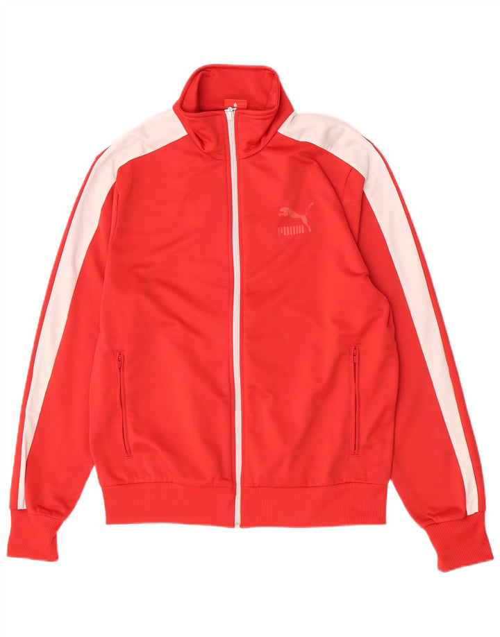 Puma Chaqueta de chándal para hombre con bloques de color rojo medio Poliéster