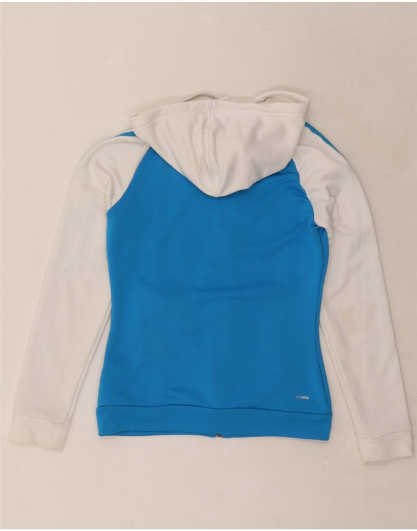 Adidas Damen Climalite Zip Hoodie Pullover UK 8/10 Small Blau Polyester