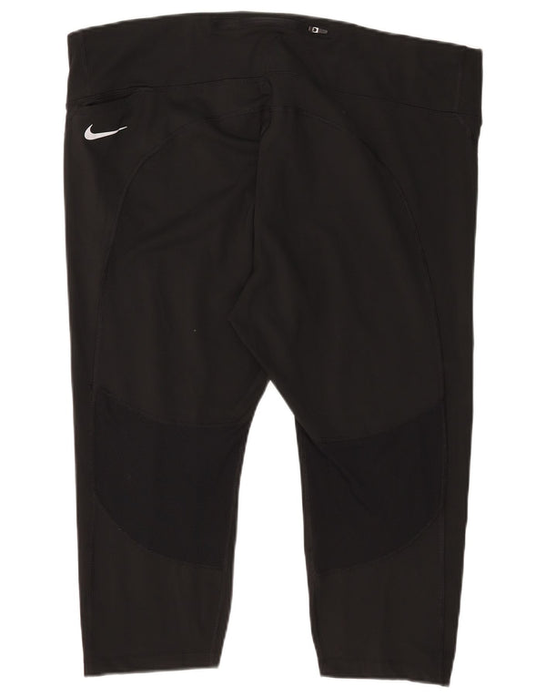 Nike Dame Dri Fit Capri Leggings UK 22 3XL Sort Polyester