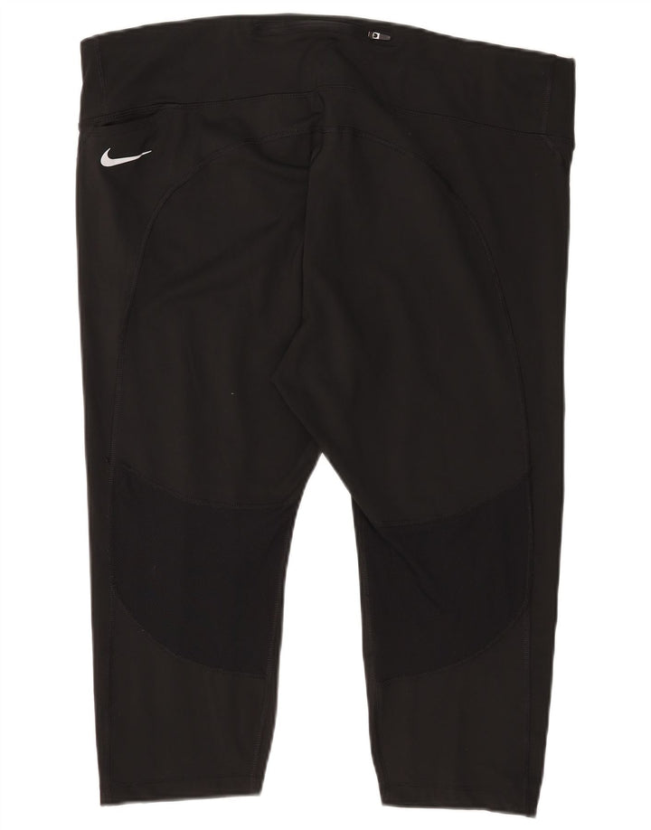 Nike Womens Dri Fit Capri Leggings UK 22 3XL Black Polyester