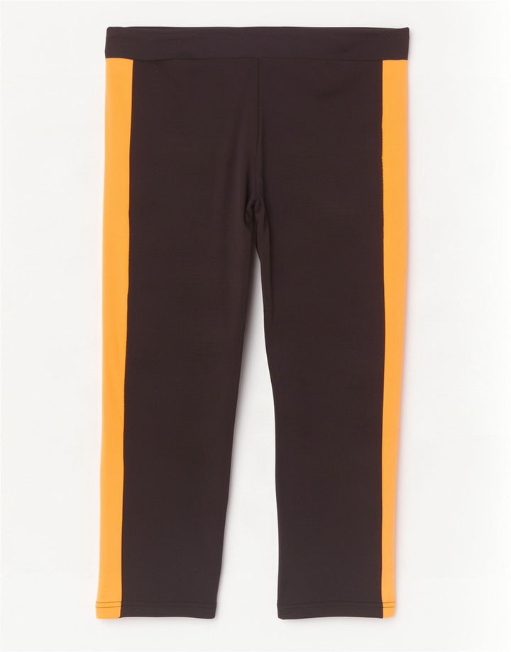 Adidas Womens Capri Leggings UK 16/18 Large Black Colourblock Polyester