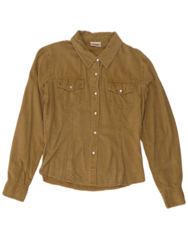 Pimkie Damen Cordhemd EU 38 Medium Khaki Baumwolle