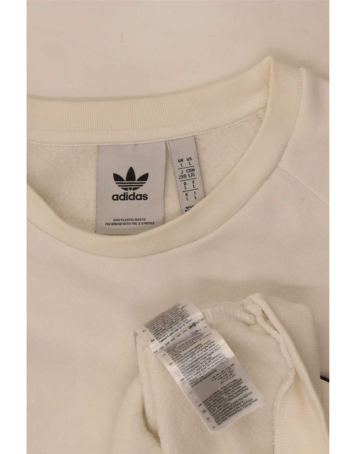 Adidas Herre Sweatshirt Jumper Stor Hvid Bomuld