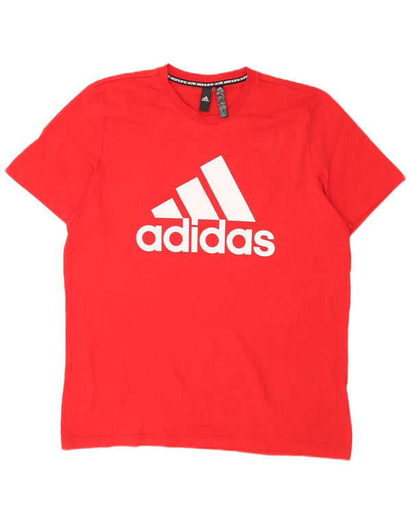 Adidas Mens Graphic T-Shirt Top XL Red Cotton
