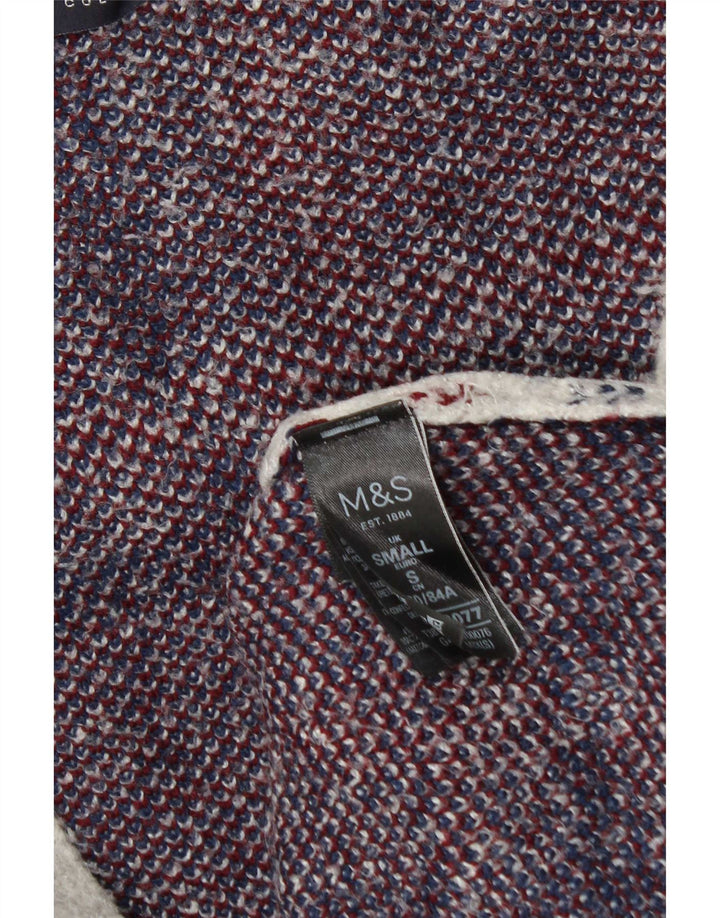 Marks & Spencer Dame Longline Cardigan Sweater UK 10 Small Grey Check