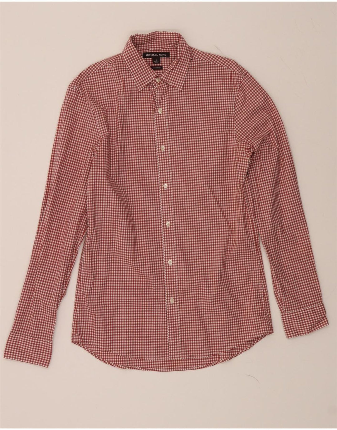 MICHAEL KORS Mens Shirt Small Red Gingham Cotton Vintage Michael Kors and Second-Hand Michael Kors from Messina Hembry 