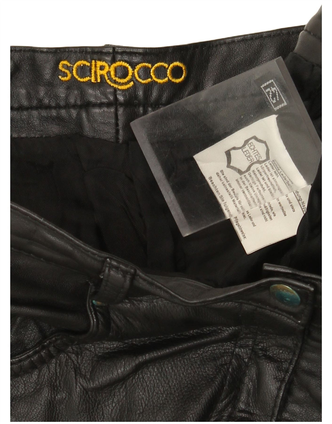 Scirocco Womens Tapered Leather Trousers IT 42 Medium W30 L29 Black Leather